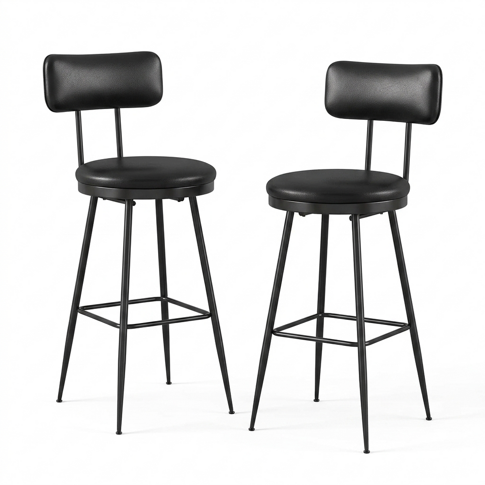 Kunstleren Barstoelen - Set van 2 - Wit - Goud