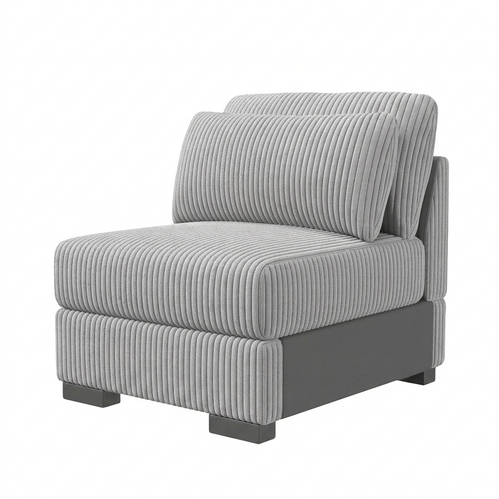 Corduroy Bank - Zwart & Grijs - 74x34.6x33.5cm
