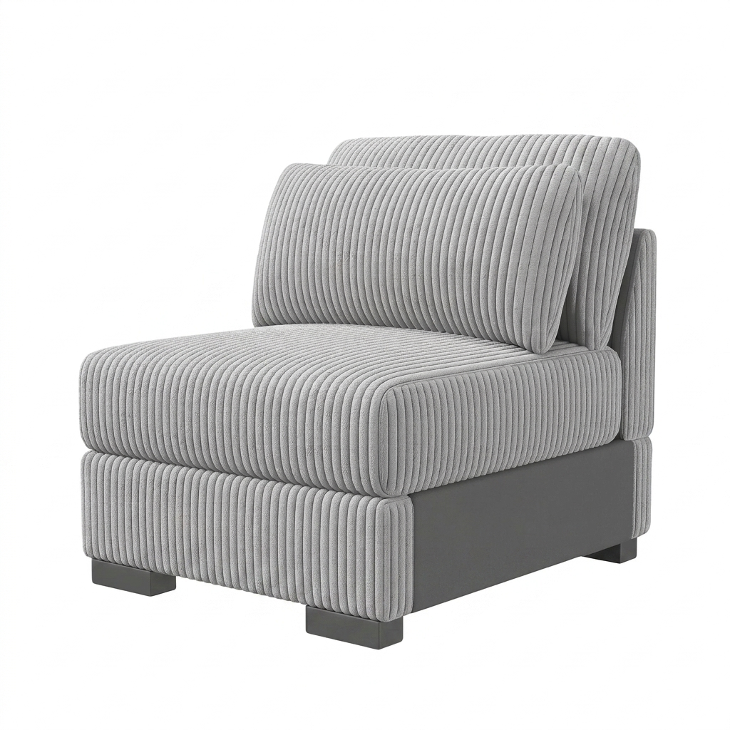 Corduroy Bank - Zwart & Grijs - 74x34.6x33.5cm
