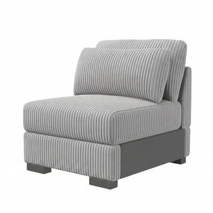 Corduroy Bank - Zwart & Grijs - 74x34.6x33.5cm