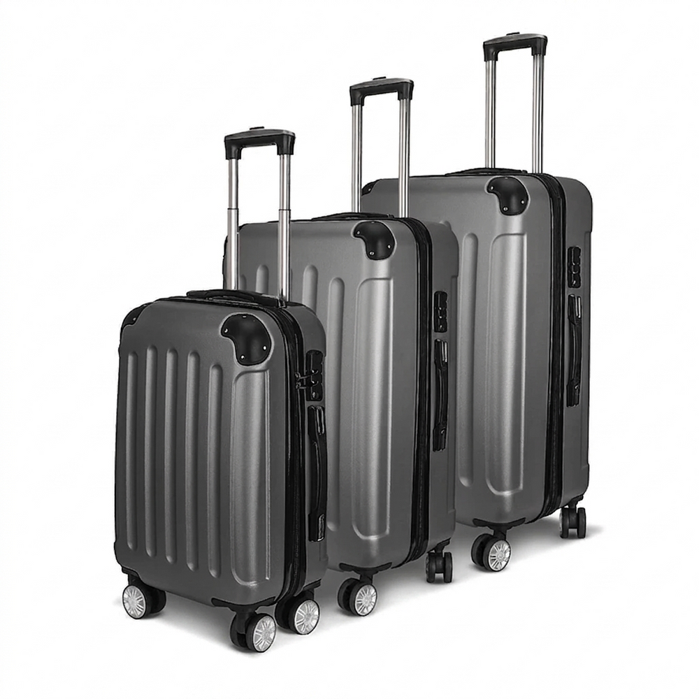 Hard-Shell Koffer Set - Donkergrijs - 3 Delen