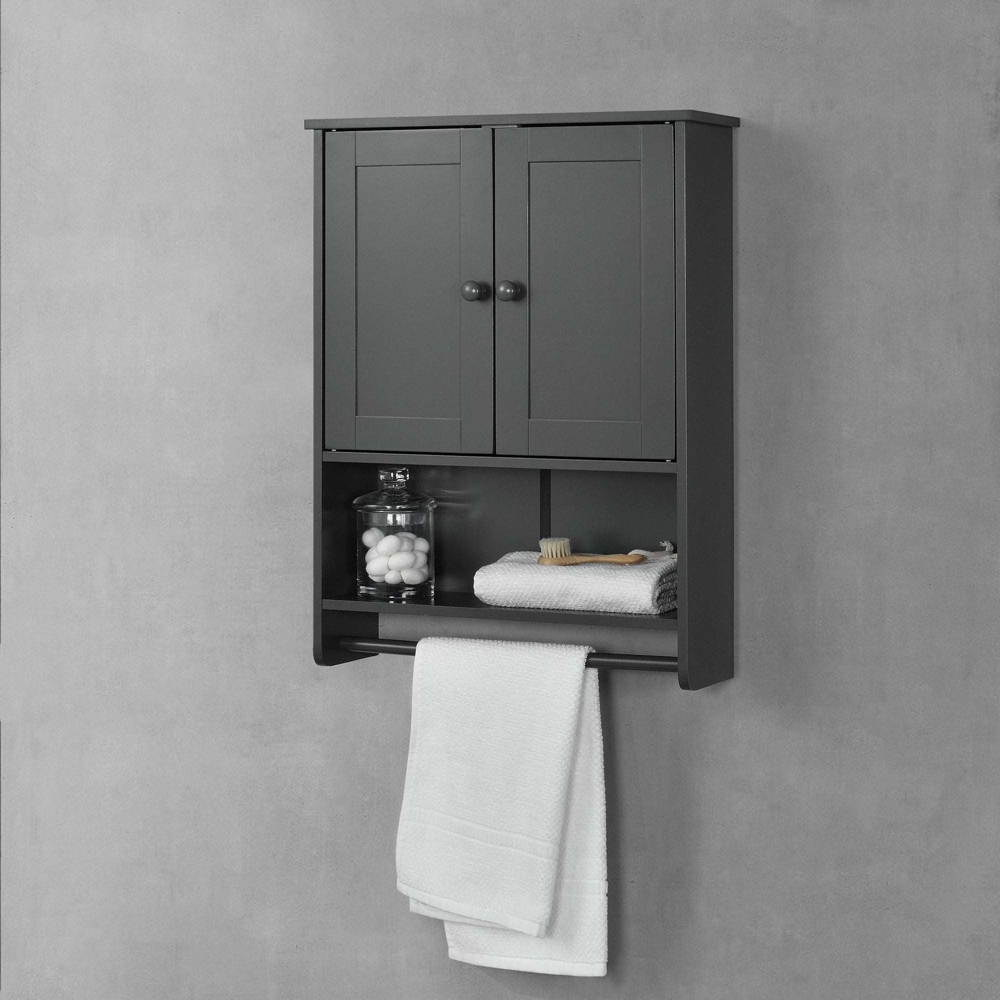 In And OutdoorMatch Badkamermeubel Arvel - Voor Wandmontage - 65x48,7x14,5 cm - Donkergrijs - MDF - Stijlvol Design Badkamerkast