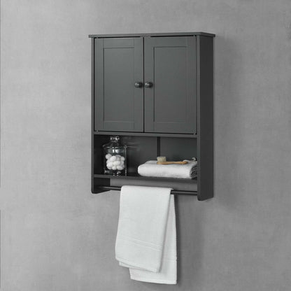 In And OutdoorMatch Badkamermeubel Arvel - Voor Wandmontage - 65x48,7x14,5 cm - Donkergrijs - MDF - Stijlvol Design Badkamerkast