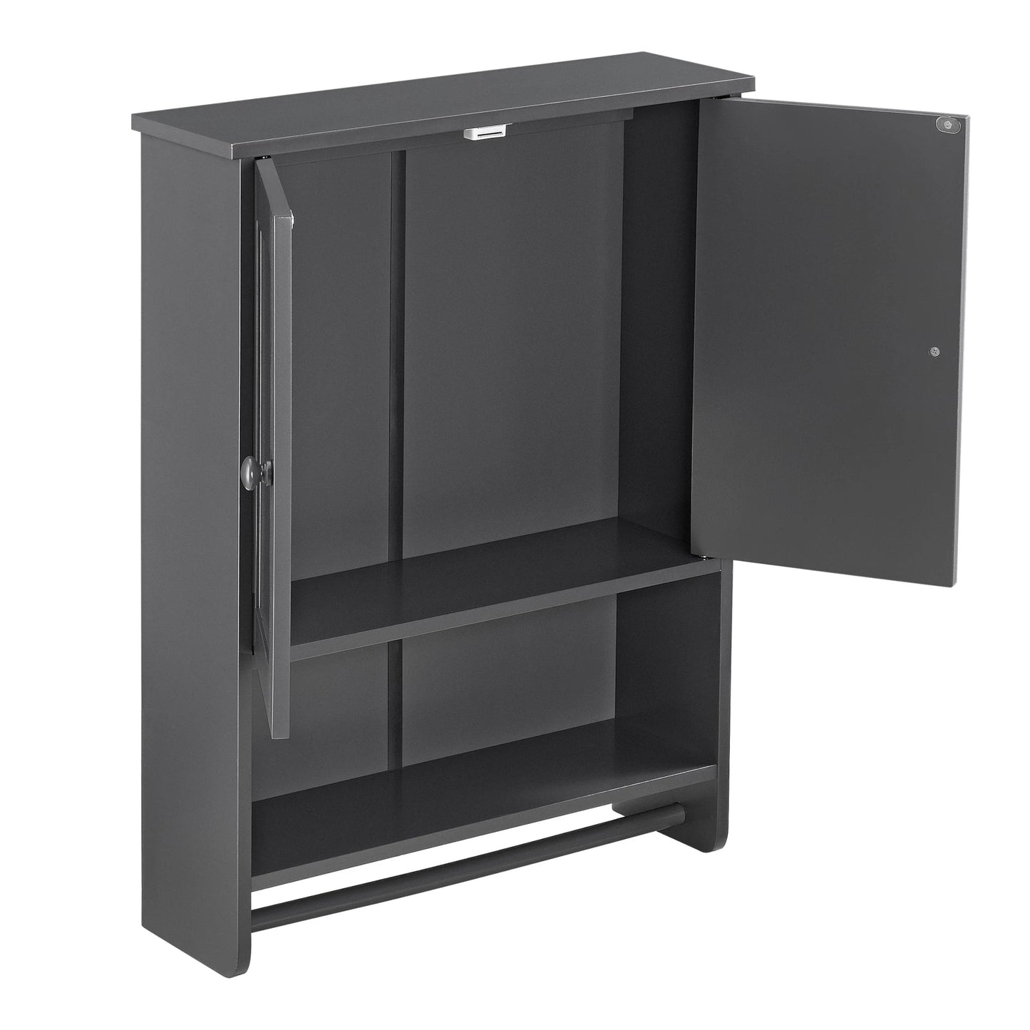 In And OutdoorMatch Badkamermeubel Arvel - Voor Wandmontage - 65x48,7x14,5 cm - Donkergrijs - MDF - Stijlvol Design Badkamerkast