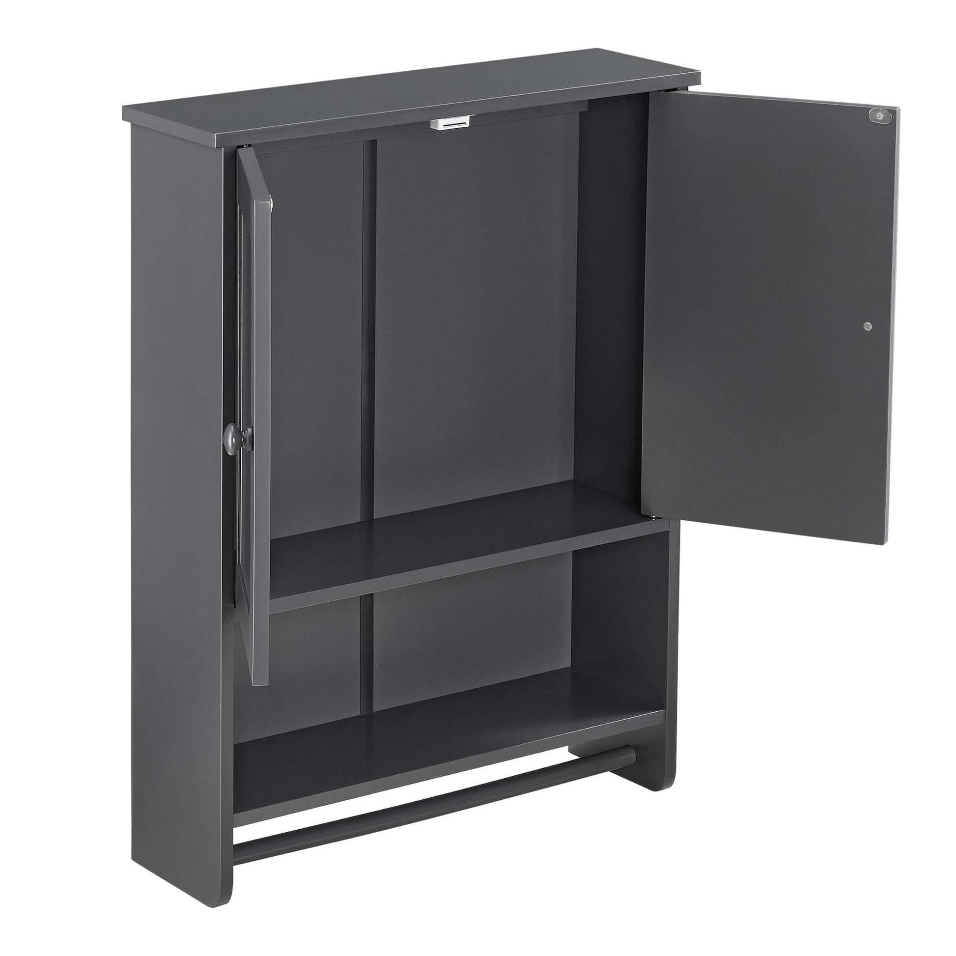 In And OutdoorMatch Badkamermeubel Arvel - Voor Wandmontage - 65x48,7x14,5 cm - Donkergrijs - MDF - Stijlvol Design Badkamerkast