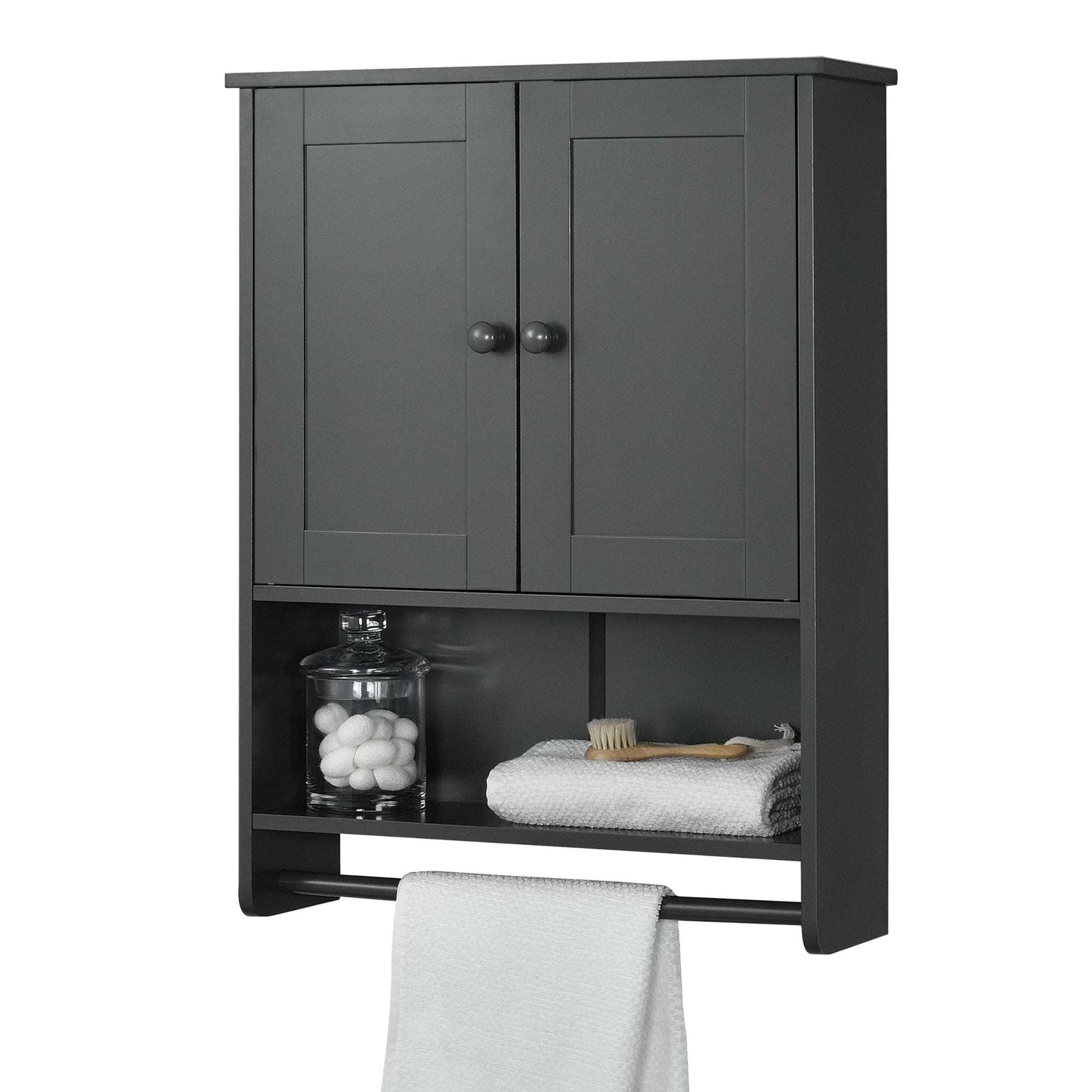 In And OutdoorMatch Badkamermeubel Arvel - Voor Wandmontage - 65x48,7x14,5 cm - Donkergrijs - MDF - Stijlvol Design Badkamerkast