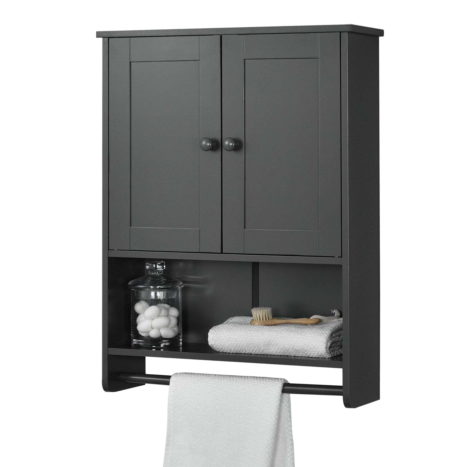 In And OutdoorMatch Badkamermeubel Arvel - Voor Wandmontage - 65x48,7x14,5 cm - Donkergrijs - MDF - Stijlvol Design Badkamerkast