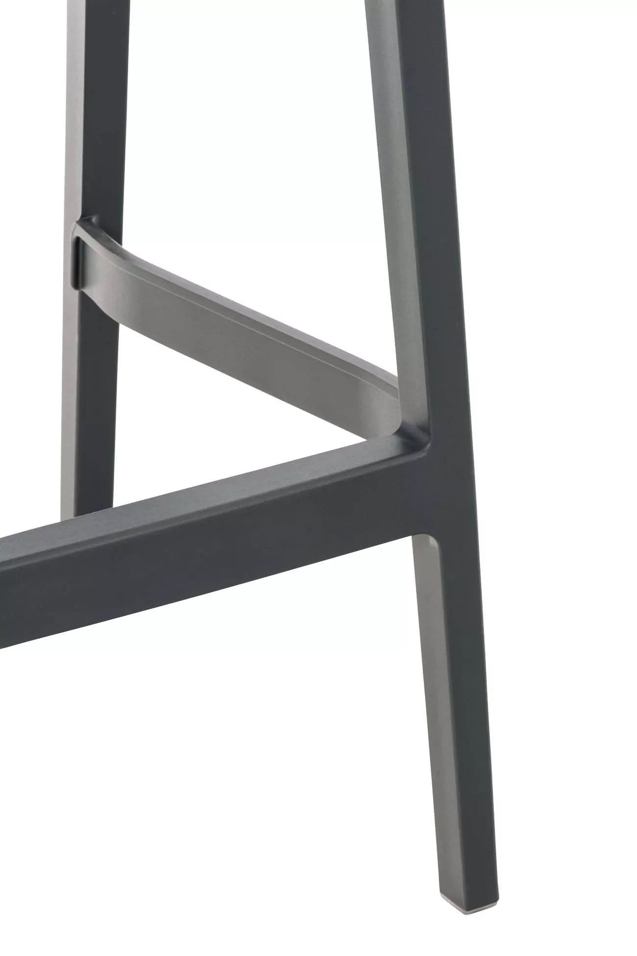 In And OutdoorMatch Barkruk Cassandre - Grijs - Functioneel - 4-Poots Onderstel - Minimalistisch Design - Rugleuning - Voetensteun - Kunststof Zitting Barkrukken / hocker