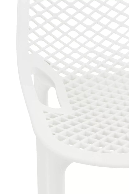 In And OutdoorMatch Barkruk Reagan - Set van 1 - Ergonomisch - Barkruk keuken of kantine - Wit - 75cm Barkrukken / hocker