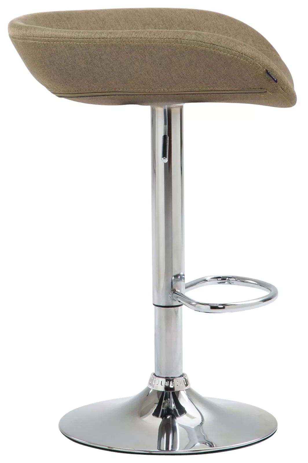 In And OutdoorMatch Barkruk Scarlett - Bruin - Modern Design - Stoffen Zitschaal - Chroom - Voor Keuken en Bar - Voetsteun - Gestoffeerde Zitting Barkrukken / hocker