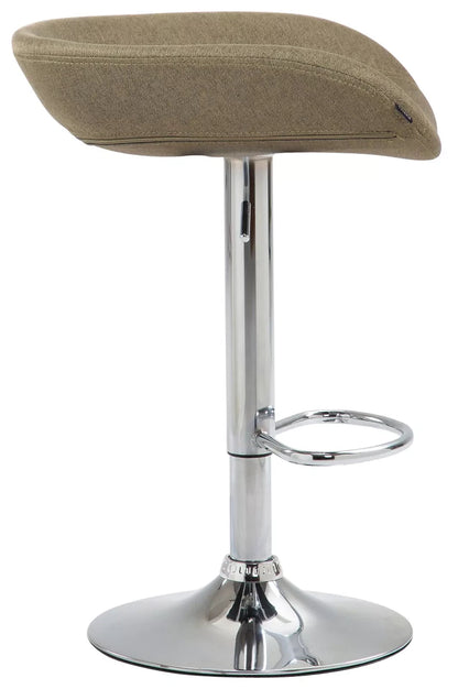 In And OutdoorMatch Barkruk Scarlett - Bruin - Modern Design - Stoffen Zitschaal - Chroom - Voor Keuken en Bar - Voetsteun - Gestoffeerde Zitting Barkrukken / hocker