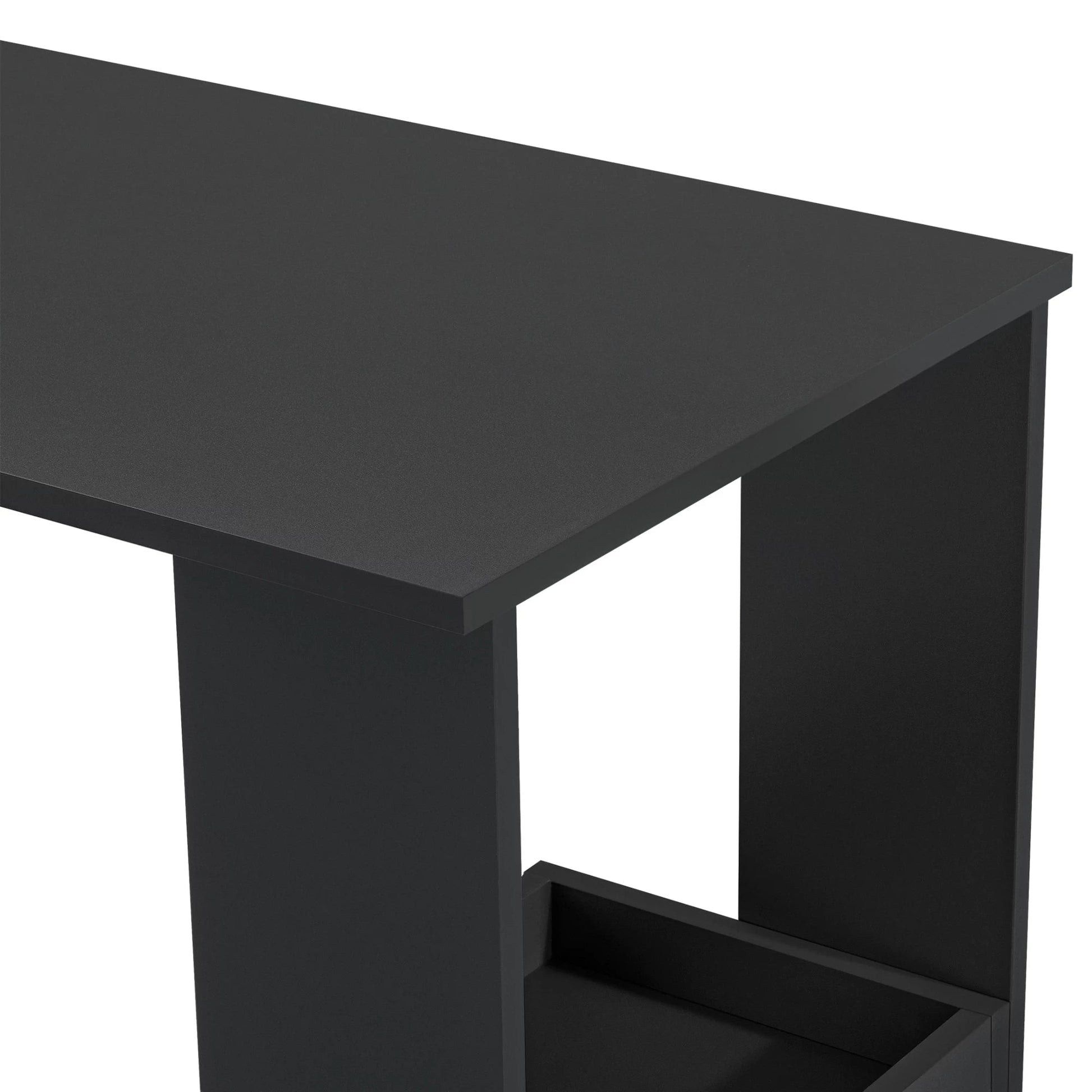 In And OutdoorMatch Bartafel Bria - Wandmontage - 120x45x106 cm - Zwart - Spaanplaat - Ruimtebesparend ontwerp Bar table