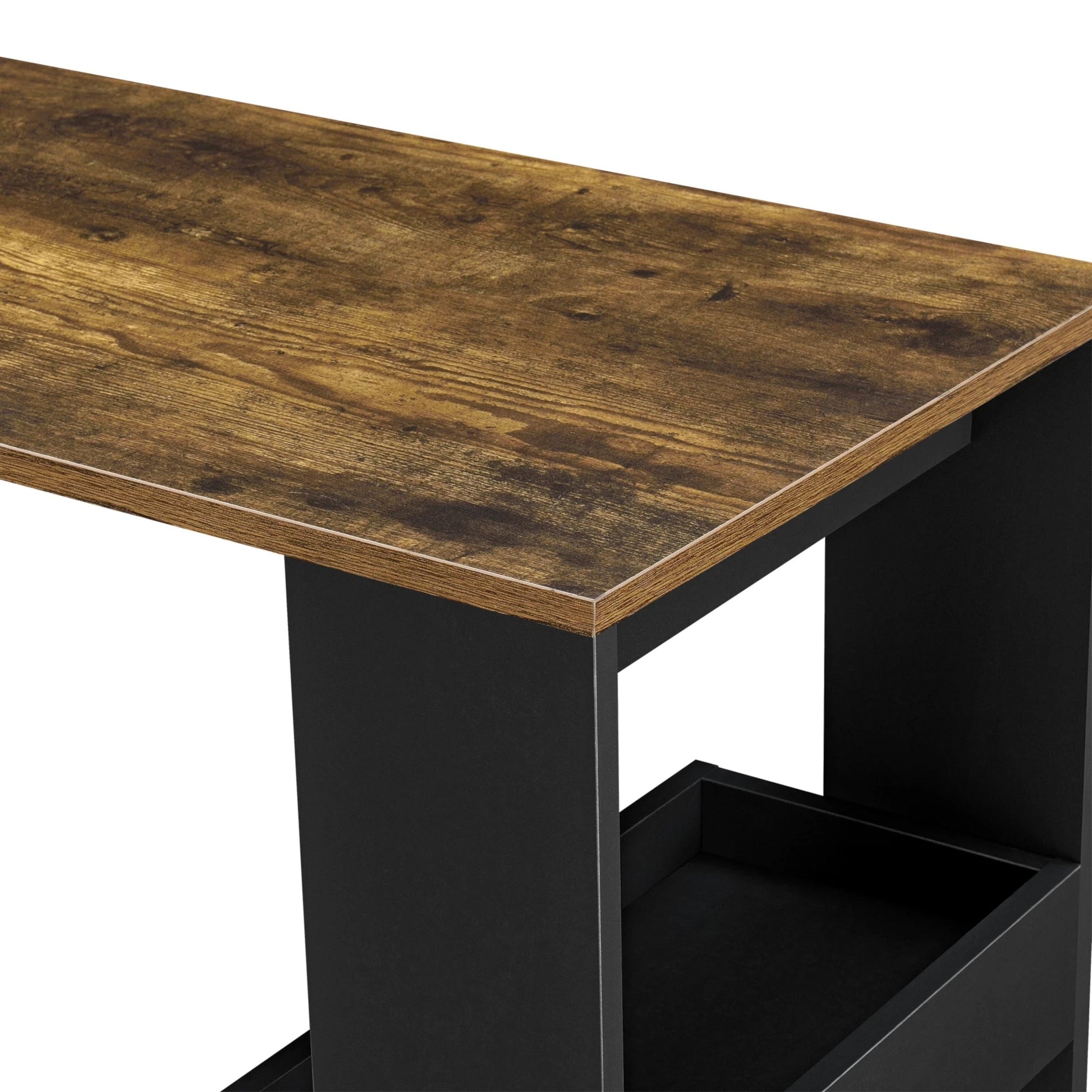 In And OutdoorMatch Bartafel Isac - Wandmontage - 120x45x106cm - Zwart en Eikenkleurig - Modern Design Bar table