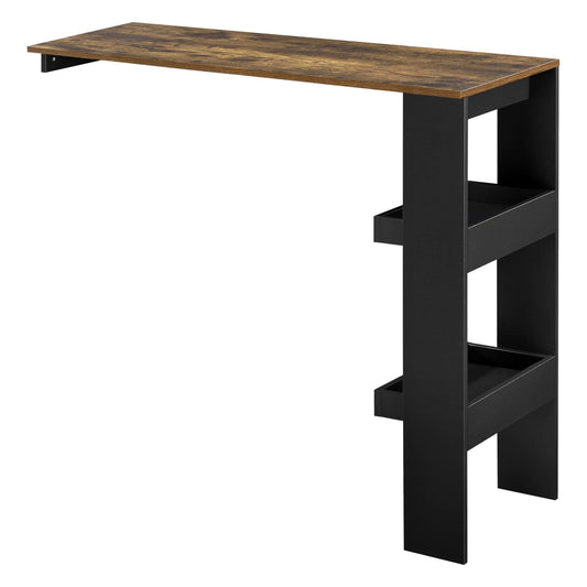 In And OutdoorMatch Bartafel Isac - Wandmontage - 120x45x106cm - Zwart en Eikenkleurig - Modern Design Bar table