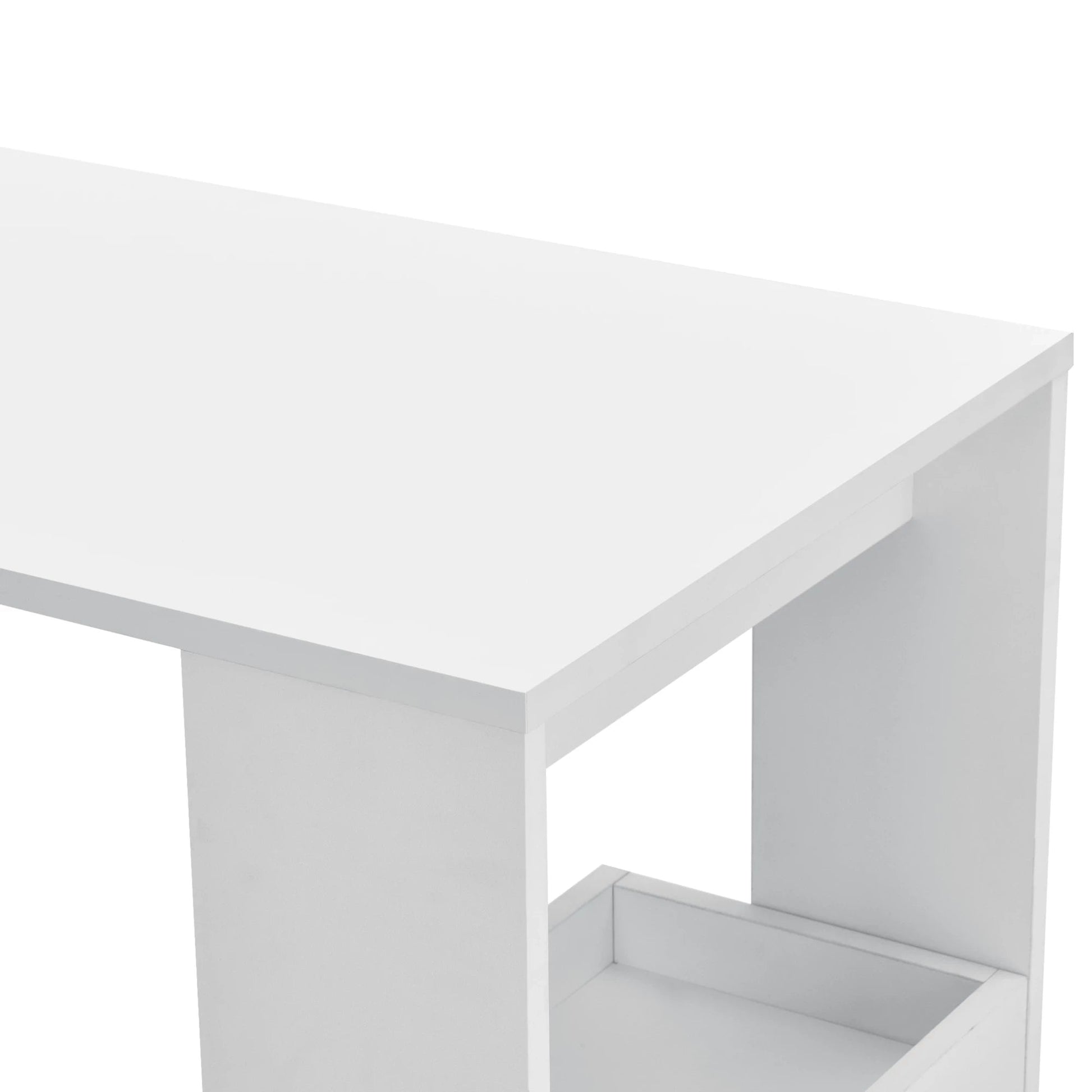 In And OutdoorMatch Bartafel Janessa - 2 Planken - Wandmontage - 120x45x106 - Wit - Modern Design Bar table