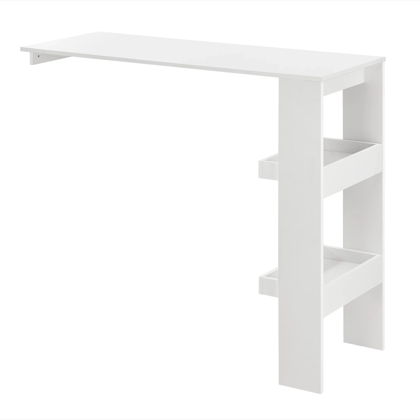 In And OutdoorMatch Bartafel Janessa - 2 Planken - Wandmontage - 120x45x106 - Wit - Modern Design Bar table