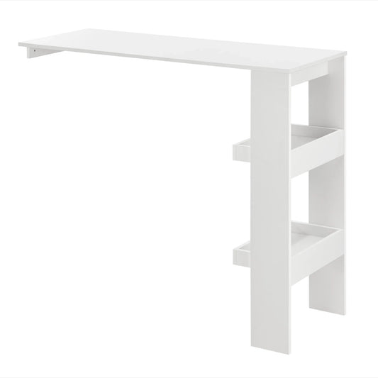 In And OutdoorMatch Bartafel Janessa - 2 Planken - Wandmontage - 120x45x106 - Wit - Modern Design Bar table