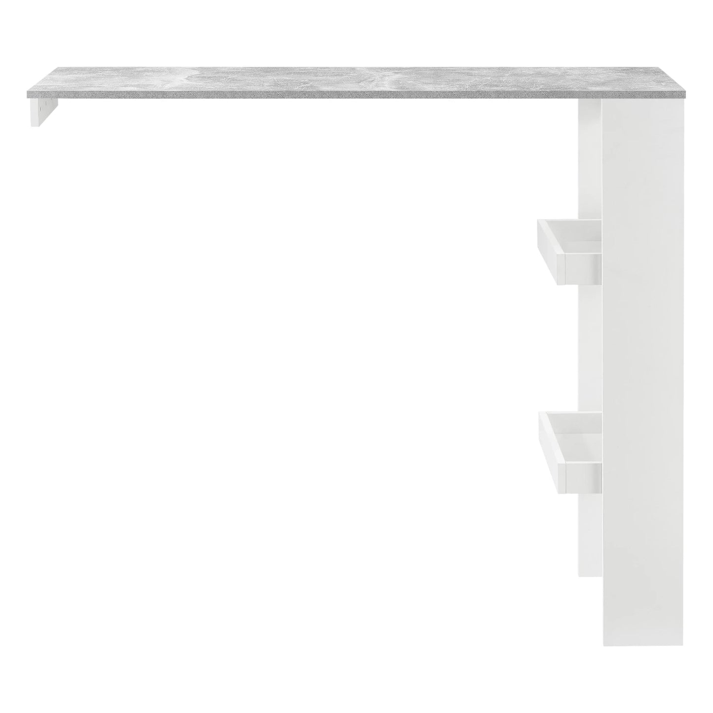 In And OutdoorMatch Bartafel Kaylee - Wandmontage - 120x45x106 cm - Wit en Betonlook - Spaanplaat - Modern Design Bar table