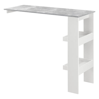 In And OutdoorMatch Bartafel Kaylee - Wandmontage - 120x45x106 cm - Wit en Betonlook - Spaanplaat - Modern Design Bar table