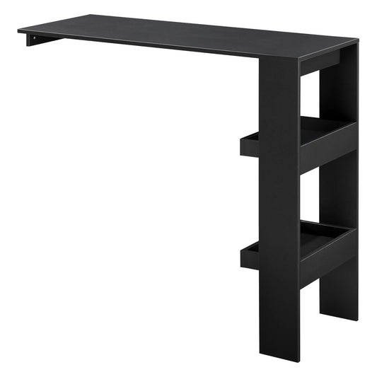 In And OutdoorMatch Bartafel Troy - Voor wandmontage - 120x45x106 cm - Zwart - Ruimtebesparend ontwerp Bar table
