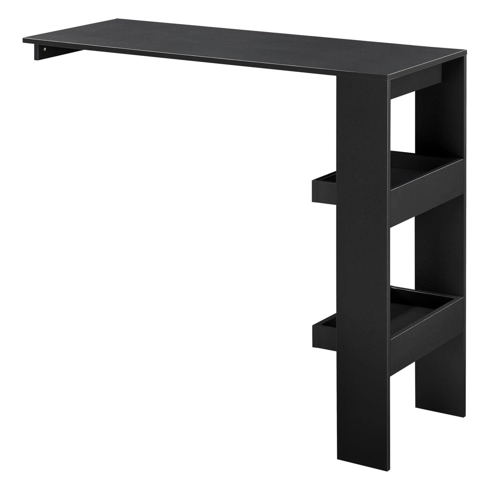 In And OutdoorMatch Bartafel Troy - Voor wandmontage - 120x45x106 cm - Zwart - Ruimtebesparend ontwerp Bar table
