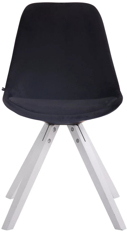 In And OutdoorMatch Bezoekersstoel Deja - Eetkamerstoel - Zwart velours - Witte poten - Set van 1 - Zithoogte 48 cm - Deluxe Eetkamerstoel