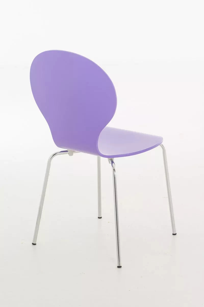 In And OutdoorMatch Bezoekersstoel Katarina - Stoel paars - Met rugleuning - Vergaderstoel - Zithoogte 45cm Bureaustoel