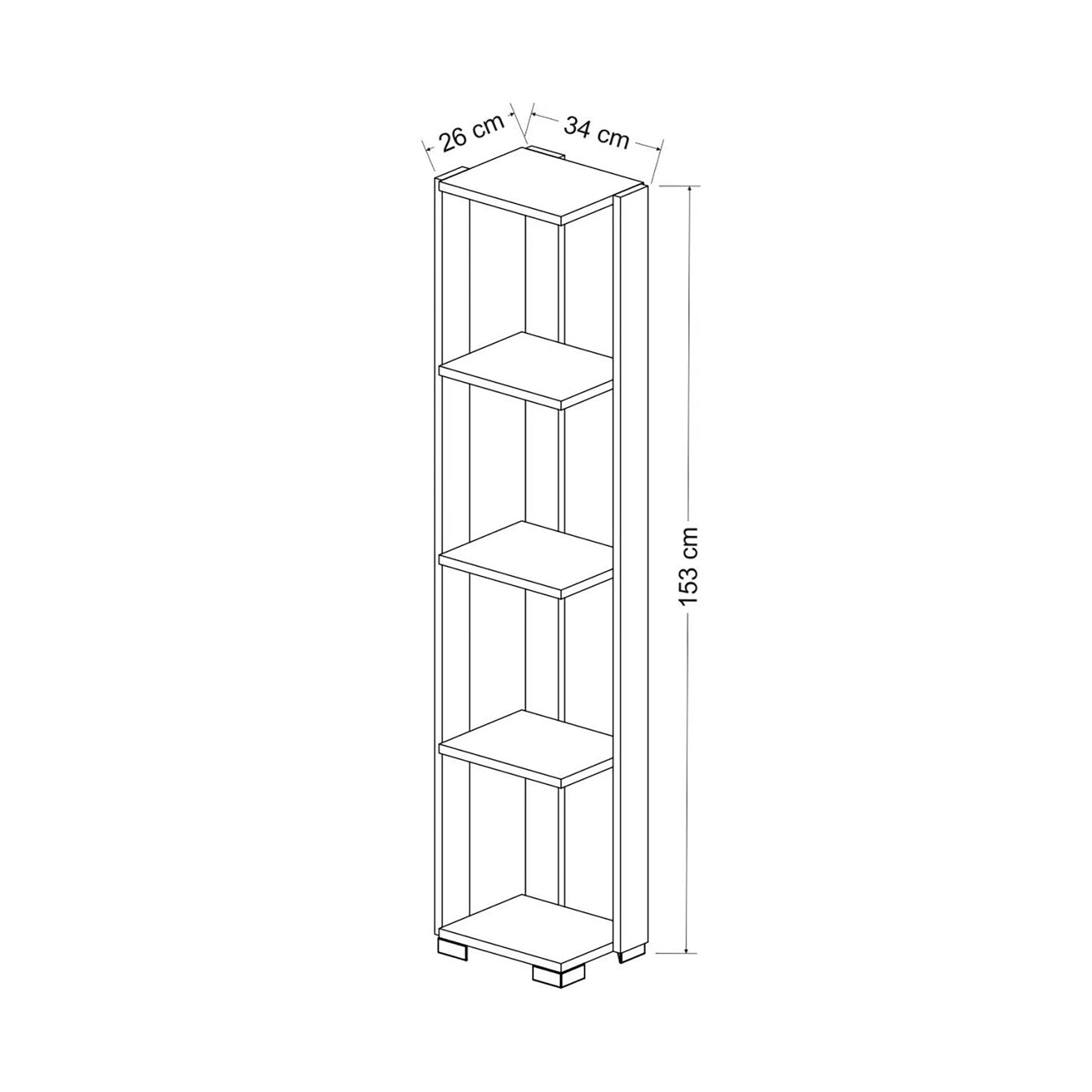 In And OutdoorMatch Boekenkast Plank Kellen - 153x34x26 cm - Eiken - Spaanplaat - Met Planken - Praktische Boekenkast Boekenplank