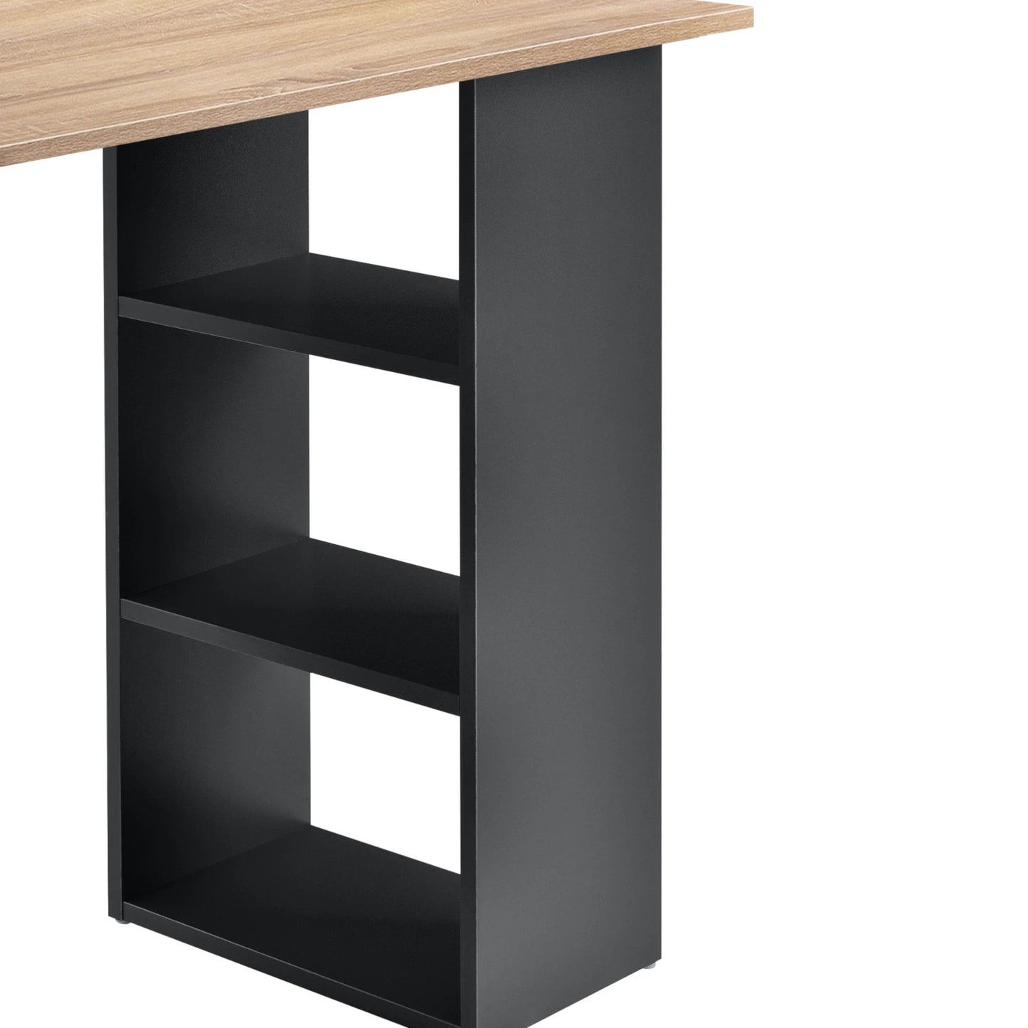 In And OutdoorMatch Bureau Genoveva - Met 3 Laden - 120x49x72 cm - Donkergrijs en Houtkleurig - Spaanplaat - Stijlvol design Desk