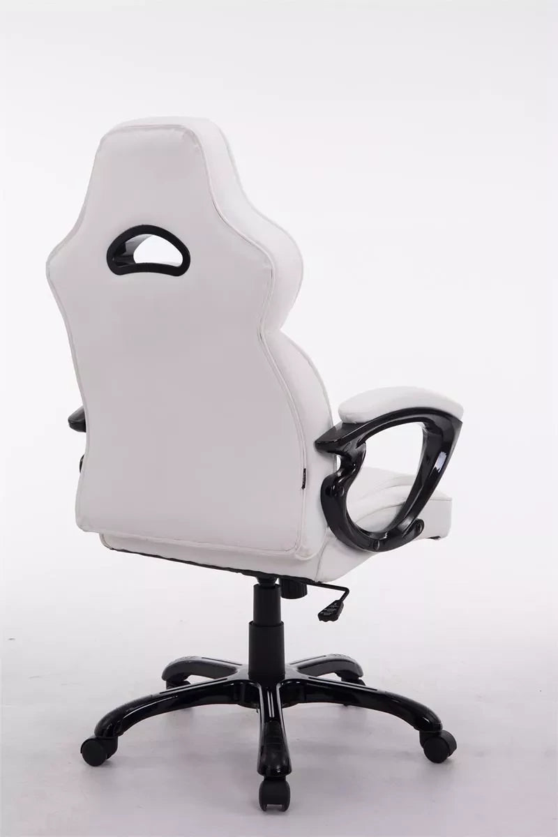 In And OutdoorMatch Bureaustoel Cayla - Wit - Kunstleer - Ergonomische bureau- en gamestoel - Op wieltjes - Voor volwassenen - In hoogte verstelbaar Bureaustoel