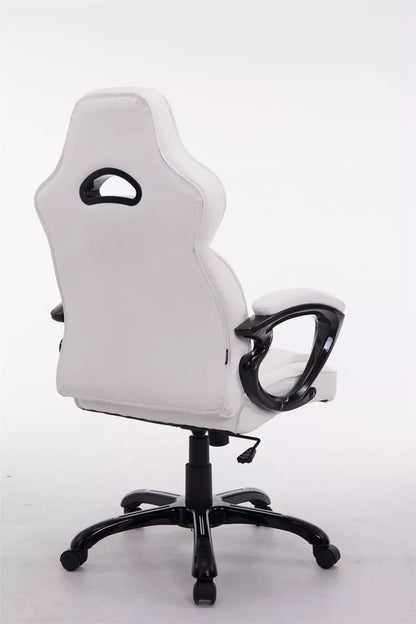 In And OutdoorMatch Bureaustoel Cayla - Wit - Kunstleer - Ergonomische bureau- en gamestoel - Op wieltjes - Voor volwassenen - In hoogte verstelbaar Bureaustoel