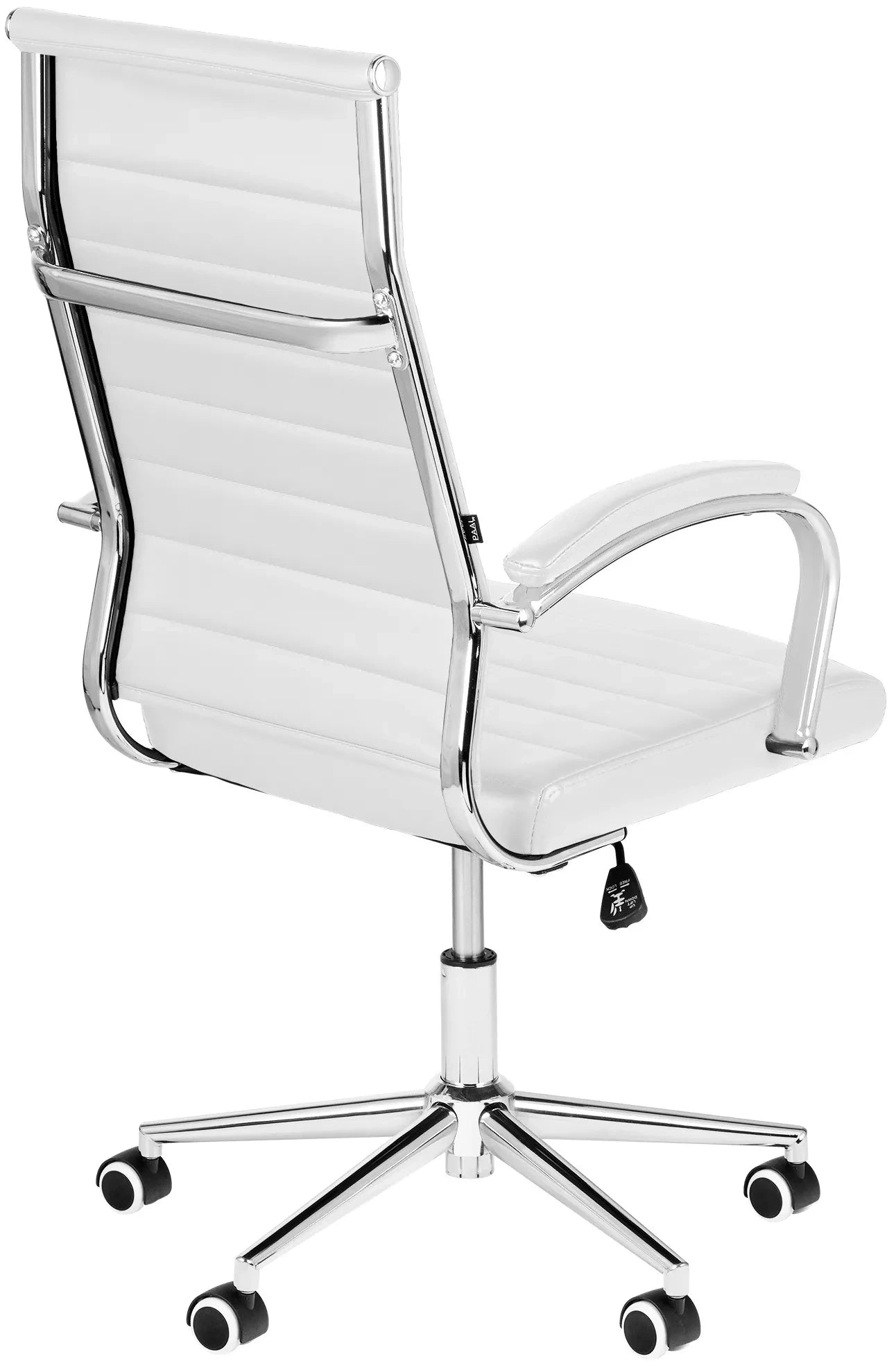 In And OutdoorMatch Bureaustoel Hortense - Wit kunstleer - Met Rugleuning en Armleuning - In hoogte verstelbaar - Ergonomisch - 49x49x112cm Bureaustoel