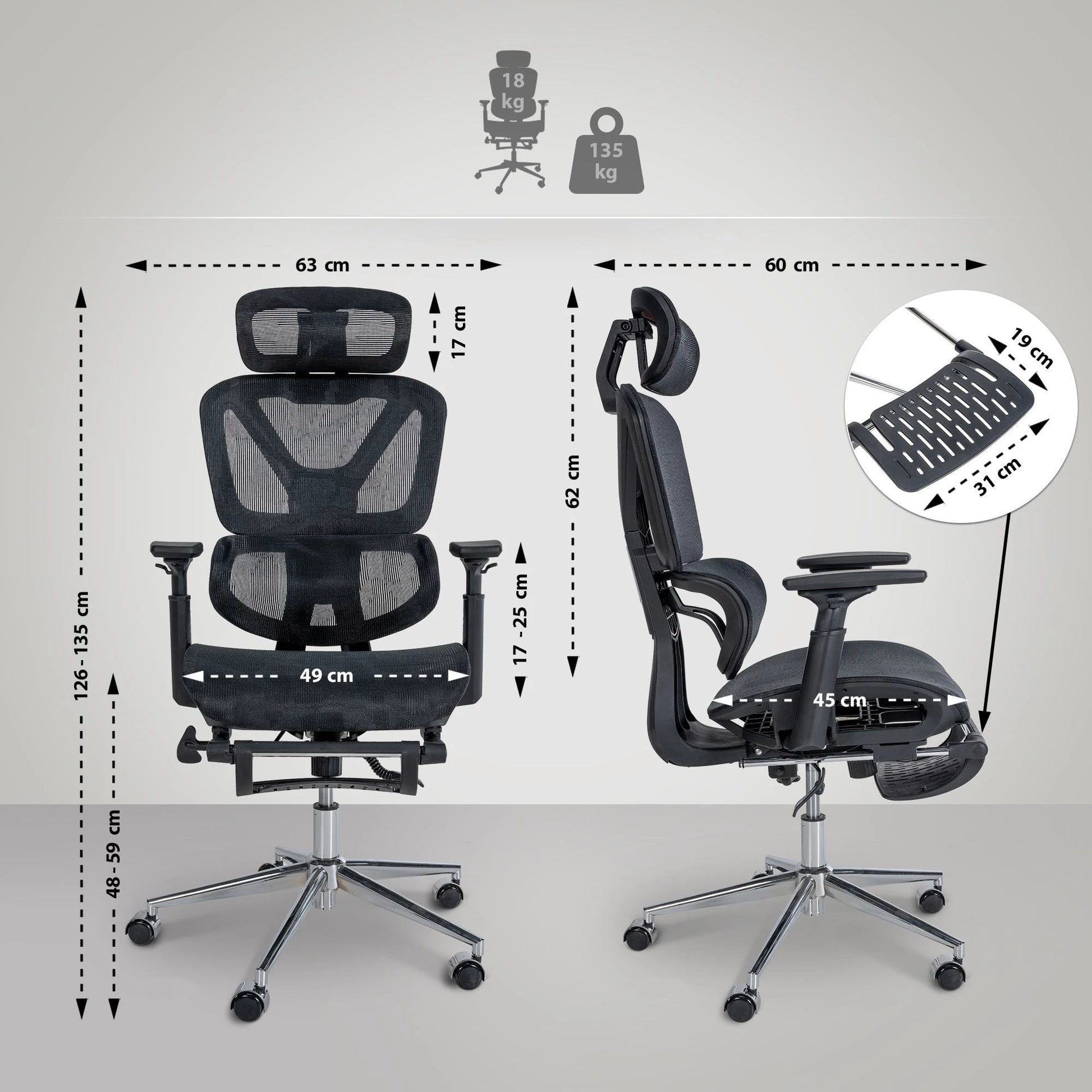 In And OutdoorMatch Bureaustoel Ted - Ergonomische stoel - Rugleuning - Werkstoel - Gamingstoel - Elegant ontwerp Bureaustoel
