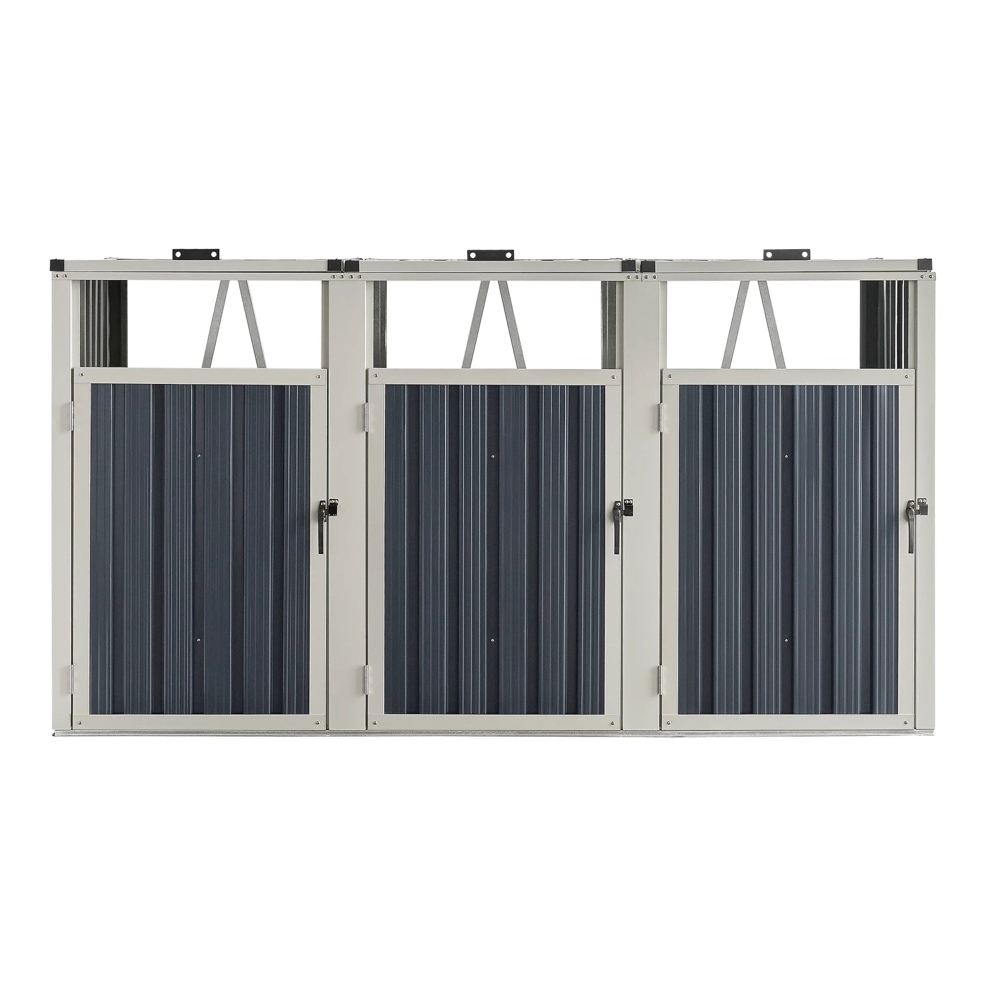 In And OutdoorMatch Containerconversie Jamie - Antraciet - 121x219x82 cm - Weerbestendige behuizing - Stijlvol design Afvalcontainer