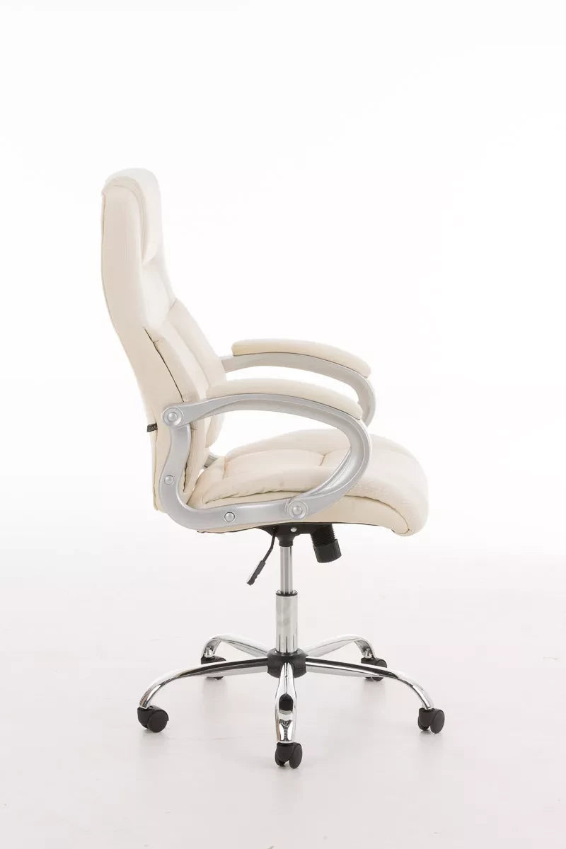 In And OutdoorMatch Deluxe Bureaustoel Brandyn - Imitatieleer - Creme - Ergonomisch - in hoogte verstelbaar Bureaustoel