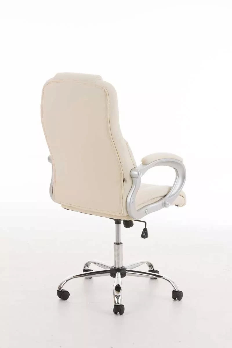 In And OutdoorMatch Deluxe Bureaustoel Brandyn - Imitatieleer - Creme - Ergonomisch - in hoogte verstelbaar Bureaustoel