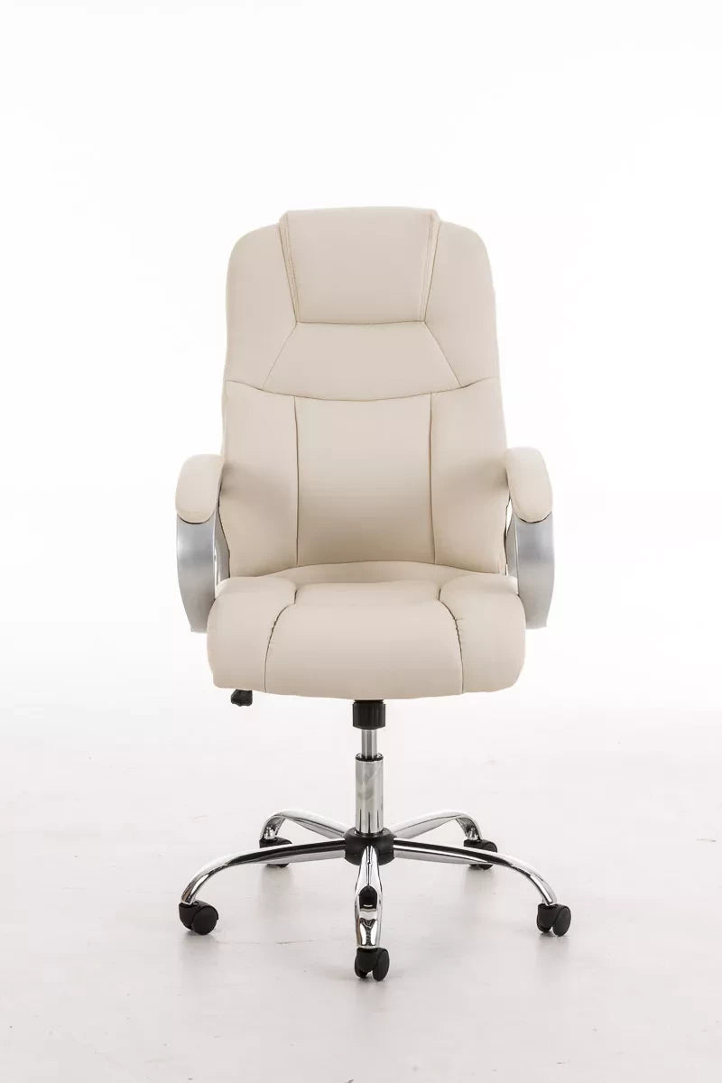 In And OutdoorMatch Deluxe Bureaustoel Brandyn - Imitatieleer - Creme - Ergonomisch - in hoogte verstelbaar Bureaustoel