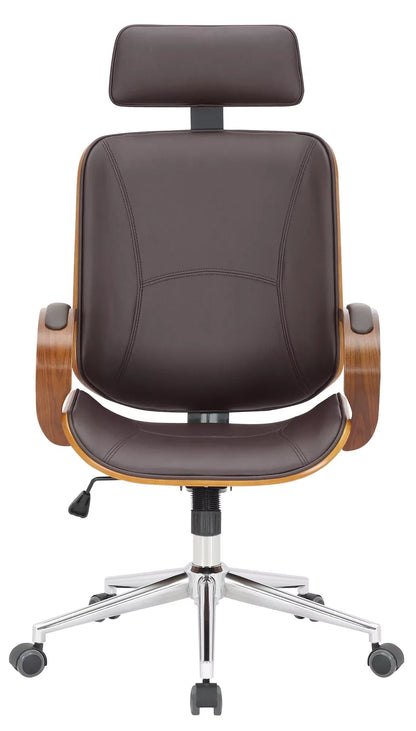 In And OutdoorMatch Deluxe XL Bureaustoel Vergie - Kunstleer - Bruin - Ergonomisch - in hoogte verstelbaar Bureaustoel