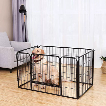 In And OutdoorMatch Dierenren Athena - Verstelbaar - Ren - Kippenren - Kattenren - Hondenbench - Zwart - 122x80x70cm Dierenkooi