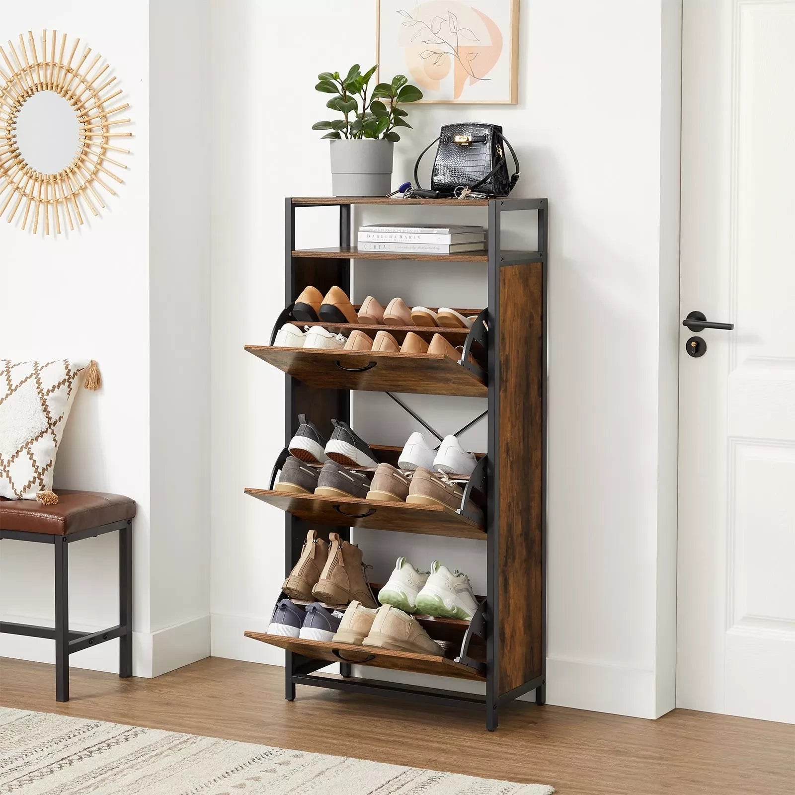 In And OutdoorMatch Dressoirkasten Ulreich - Industrieel - Consoletafel - Haltafel - Bijzettafel - 60x30x130cm shoe bench