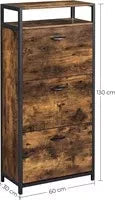 In And OutdoorMatch Dressoirkasten Ulreich - Industrieel - Consoletafel - Haltafel - Bijzettafel - 60x30x130cm shoe bench