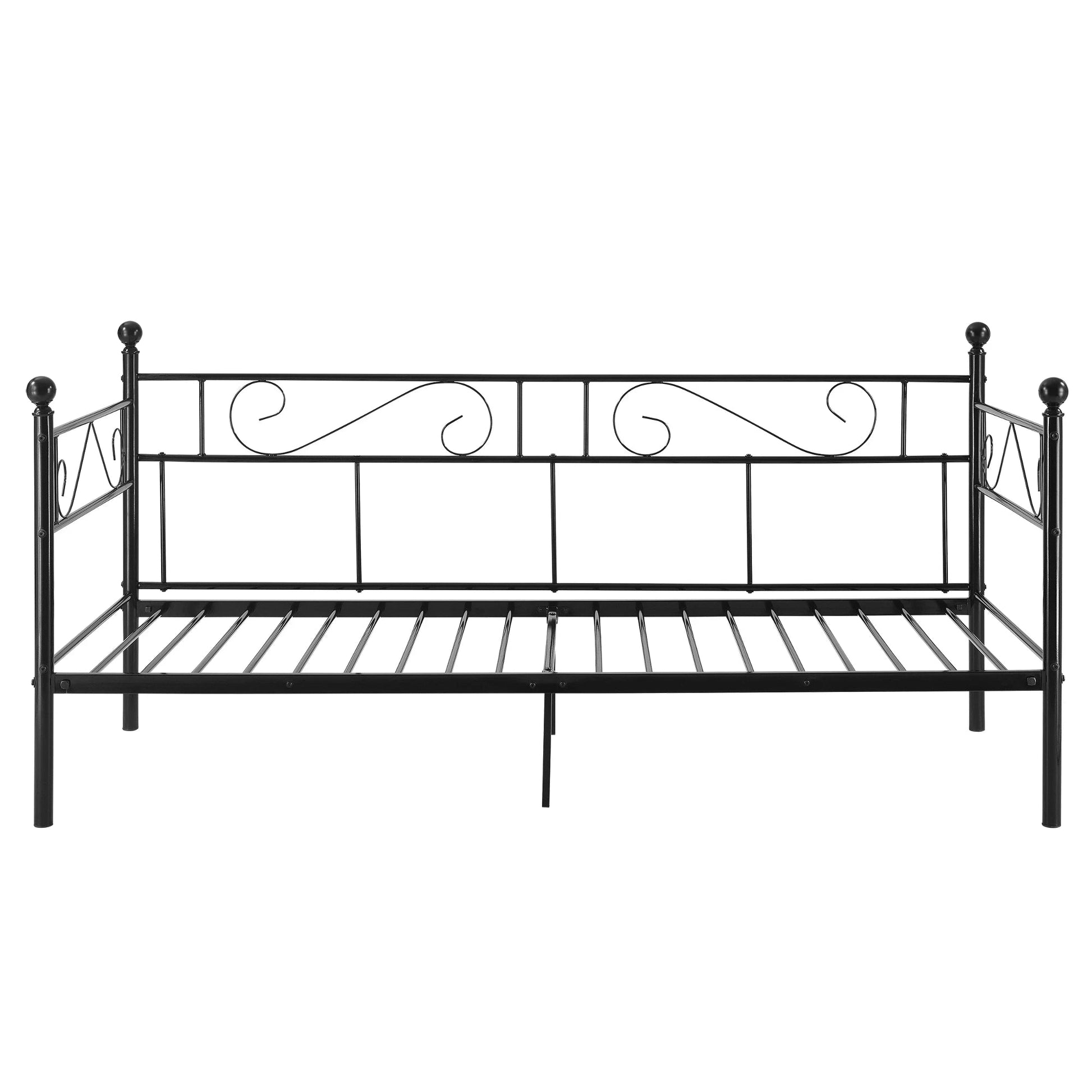 In And OutdoorMatch Eenpersoonsslaapbank of Deanna-zitsbank Shelly - 90x200 - Metaal - Zwart - Modern design Eén persoon slapen