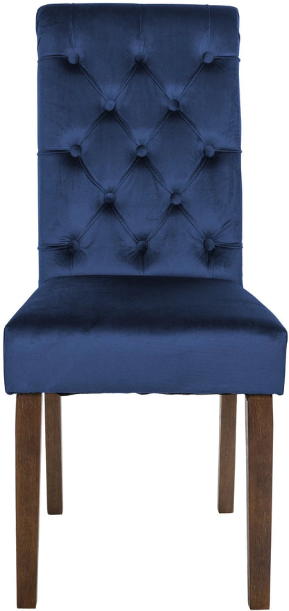 In And OutdoorMatch Eetkamerstoel Amilia - Blauw - Stof - Hoge kwaliteit bekleding - Fluwelen Eetkamerstoel - Vintage Look Eetkamerstoel