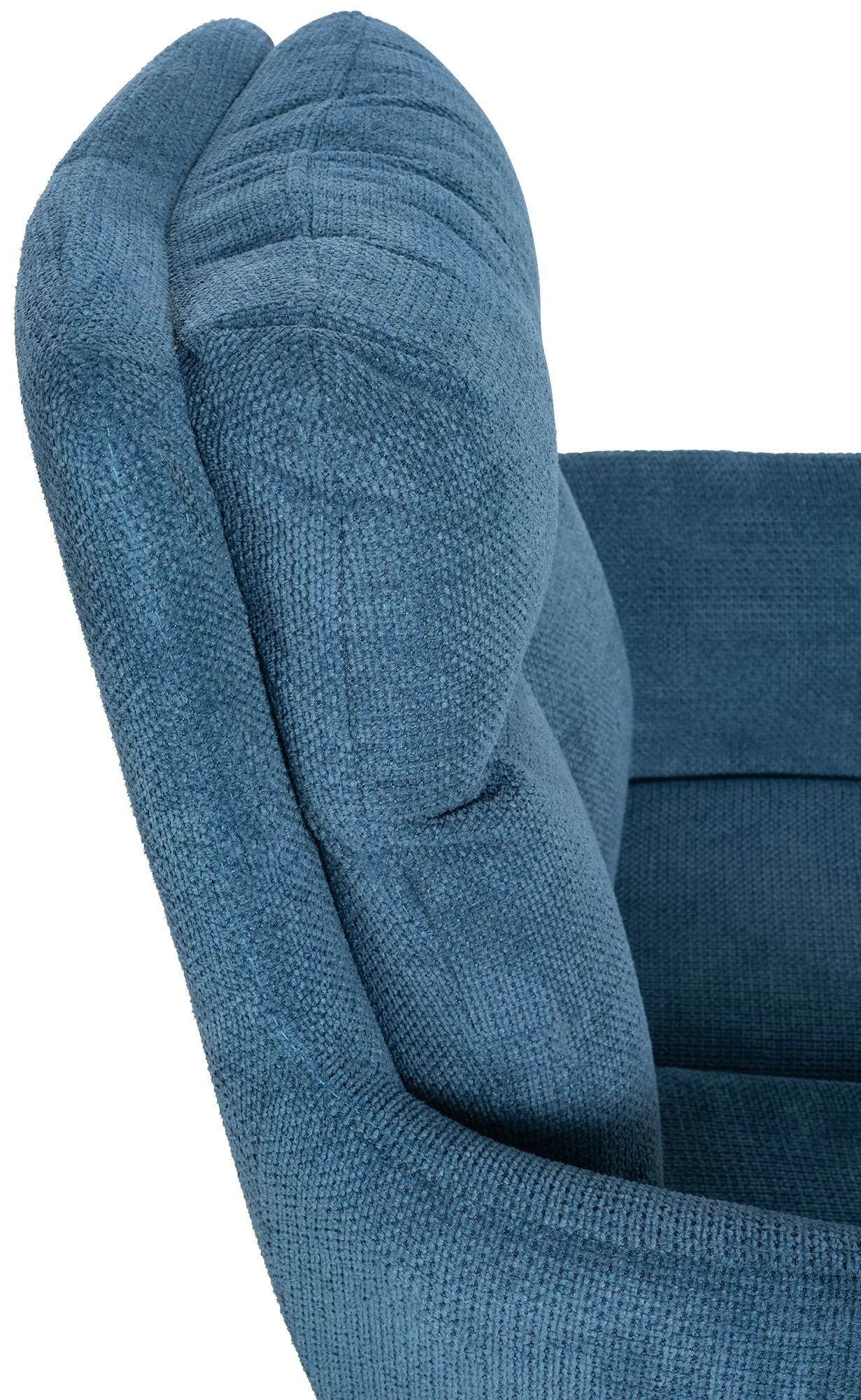 In And OutdoorMatch Eetkamerstoel Bruce - Blauw - Stof - Met Armleuning - Hoogwaardige Bekleding - Stijlvolle Eetkamerstoel - Deluxe Look Eetkamerstoel