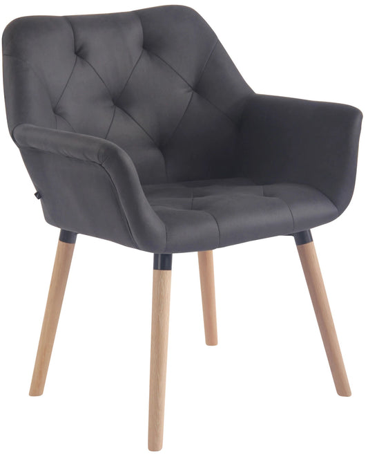 In And OutdoorMatch Eetkamerstoel Jared - Grijs - Eetkamerstoel - Kunstleer - Hoge kwaliteit bekleding - Vintage stijl stoel - Luxe eetkamerstoel Eetkamerstoel