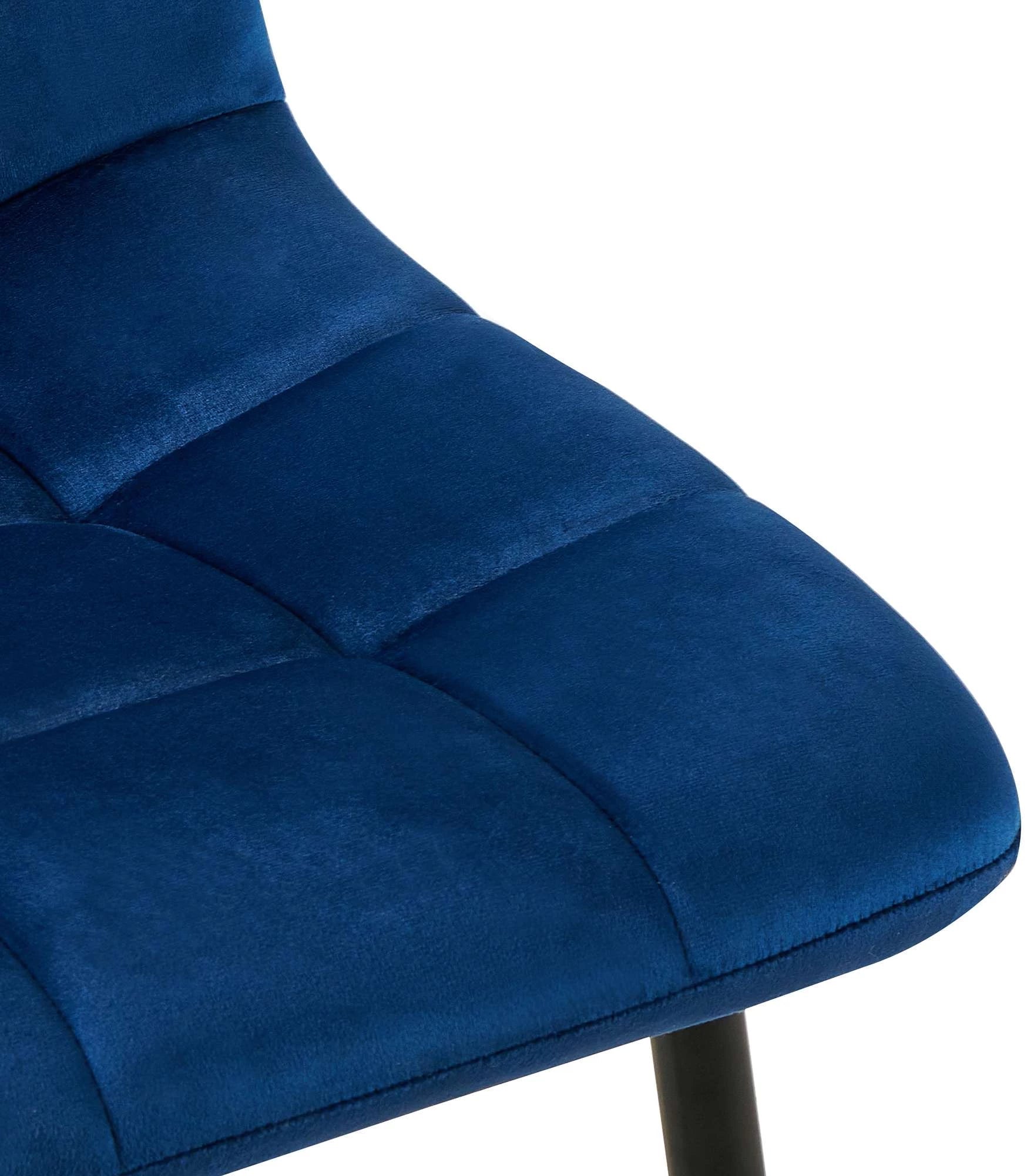 In And OutdoorMatch Eetkamerstoel Josiah - Blauw - Stof - Hoge kwaliteit bekleding - Fluwelen Eetkamerstoel - Moderne look Eetkamerstoel