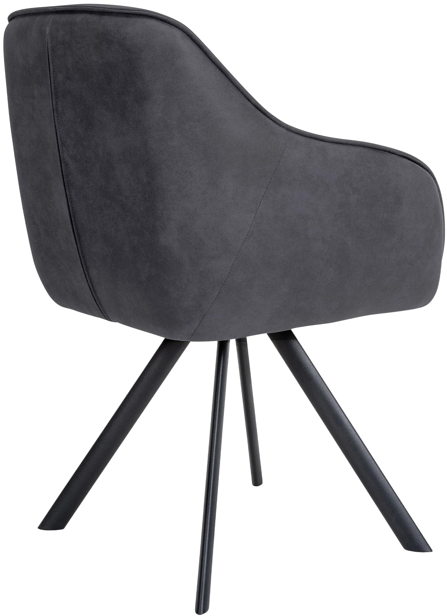 In And OutdoorMatch Eetkamerstoel Jozef - Donkergrijs - Met Armleuningen - Fluweel - Hoogwaardige Bekleding - Comfortabele en Luxe Eetkamerstoel - Vintage Look Eetkamerstoel
