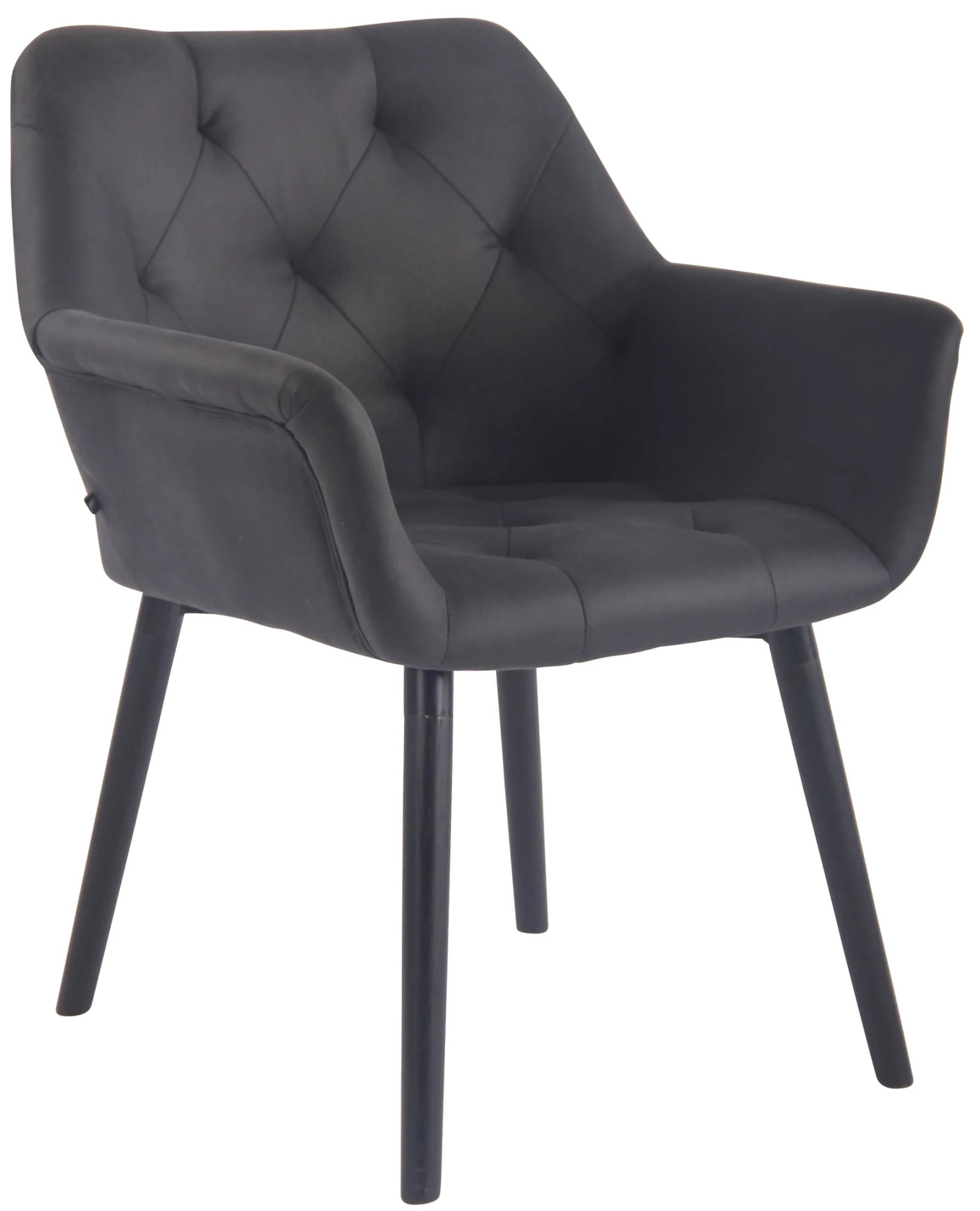 In And OutdoorMatch Eetkamerstoel Katiuska - Zwart - Eetkamerstoel - Kunstleer - Hoge kwaliteit bekleding - Vintage stijl stoel - Luxe eetkamerstoel Eetkamerstoel