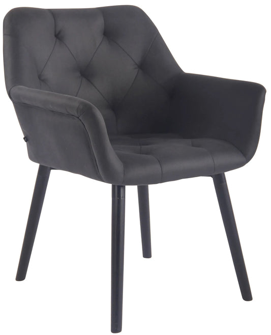 In And OutdoorMatch Eetkamerstoel Katiuska - Zwart - Eetkamerstoel - Kunstleer - Hoge kwaliteit bekleding - Vintage stijl stoel - Luxe eetkamerstoel Eetkamerstoel