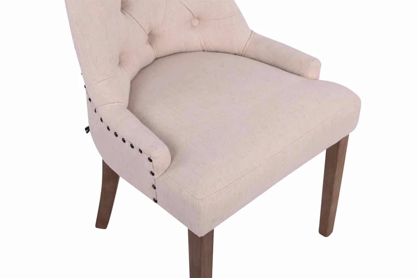 In And OutdoorMatch Eetkamerstoel Merlyn - Beige - Eetkamerstoel - Stof - Hoge kwaliteit bekleding - Vintage stijl stoel - Luxe eetkamerstoel Eetkamerstoel